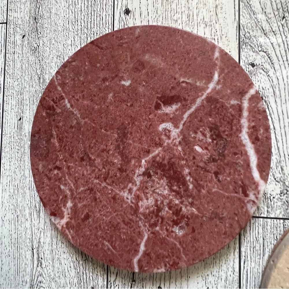 Jimei Marble Set of Four Round Marble and Stone Coasters